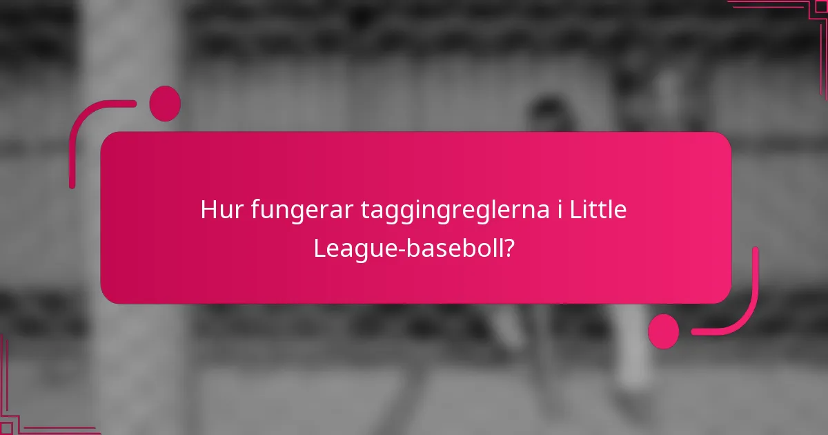 Hur fungerar taggingreglerna i Little League-baseboll?