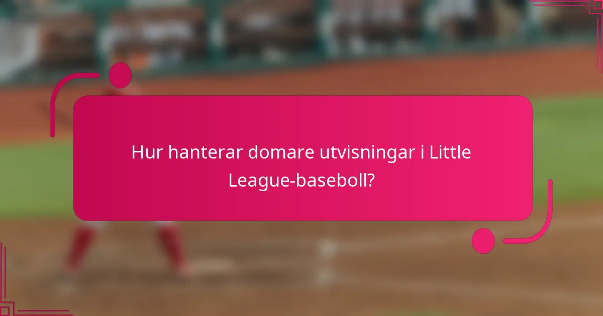 Hur hanterar domare utvisningar i Little League-baseboll?