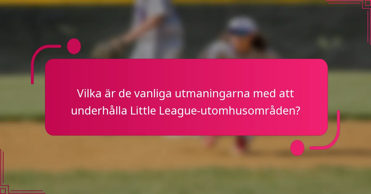 Vilka är de vanliga utmaningarna med att underhålla Little League-utomhusområden?