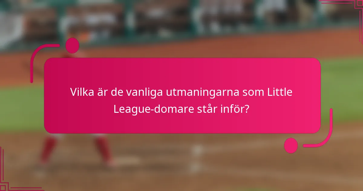 Vilka är de vanliga utmaningarna som Little League-domare står inför?